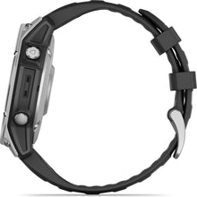 Load image into Gallery viewer, Garmin fenix E – 47 mm AMOLED Stainless steel with black silicone band