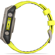 Load image into Gallery viewer, Garmin fenix 8 - 47mm Solar Sapphire Titanium with amp yellow/graphite silicone band