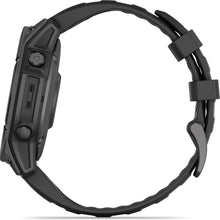 Load image into Gallery viewer, Garmin fenix E – 47 mm AMOLED Slate gray steel with black silicone band