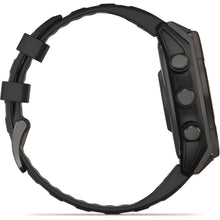 Load image into Gallery viewer, Garmin fenix 8 - 47mm Solar Sapphire Carbon gray DLC titanium with black/pebble gray silicone band