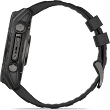 Load image into Gallery viewer, Garmin fenix 8 - 51mm AMOLED Sapphire Carbon gray DLC titanium with black/pebble gray silicone band