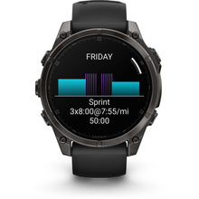 Load image into Gallery viewer, Garmin fenix 8 - 47mm AMOLED Sapphire Carbon gray DLC titanium with black/pebble gray silicone band