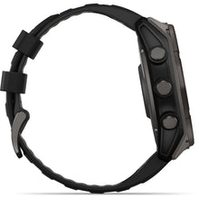 Load image into Gallery viewer, Garmin fenix 8 - 51mm Solar Sapphire Carbon gray DLC titanium with black/pebble gray silicone band
