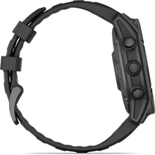 Load image into Gallery viewer, Garmin fenix E – 47 mm AMOLED Slate gray steel with black silicone band