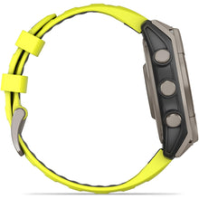 Load image into Gallery viewer, Garmin fenix 8 - 47mm Solar Sapphire Titanium with amp yellow/graphite silicone band