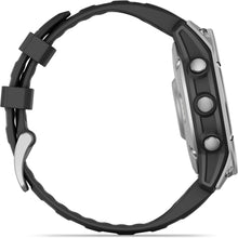Load image into Gallery viewer, Garmin fenix E – 47 mm AMOLED Stainless steel with black silicone band