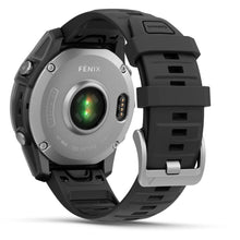 Load image into Gallery viewer, Garmin fenix E – 47 mm AMOLED Stainless steel with black silicone band