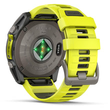 Load image into Gallery viewer, Garmin fenix 8 - 51mm Solar Sapphire Titanium with amp yellow/graphite silicone band