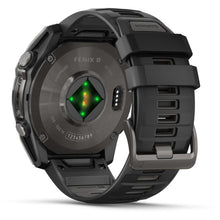 Load image into Gallery viewer, Garmin fenix 8 - 51mm AMOLED Sapphire Carbon gray DLC titanium with black/pebble gray silicone band