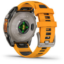Load image into Gallery viewer, Garmin fenix 8 - 47mm AMOLED Sapphire Titanium with spark orange/graphite silicone band