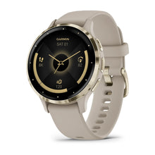 Load image into Gallery viewer, Garmin Venu 3S - Soft Gold Stainless Steel Bezel with French Grey Case and Silicone Band
