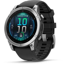 Load image into Gallery viewer, Garmin fenix E – 47 mm AMOLED Stainless steel with black silicone band