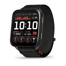 Load image into Gallery viewer, Garmin Venu X1 - Black w/slate titanium caseback &amp; black ComfortFit nylon band