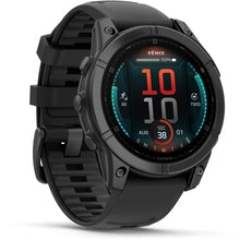 Load image into Gallery viewer, Garmin fenix E – 47 mm AMOLED Slate gray steel with black silicone band