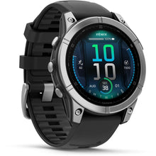 Load image into Gallery viewer, Garmin fenix E – 47 mm AMOLED Stainless steel with black silicone band