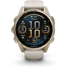 Load image into Gallery viewer, Garmin fenix 8 - 43mm AMOLED Sapphire Soft gold with fog gray/dark sandstone silicone band