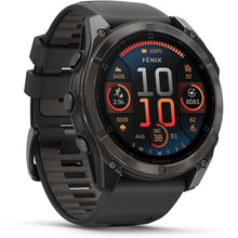 Load image into Gallery viewer, Garmin fenix 8 - 51mm AMOLED Sapphire Carbon gray DLC titanium with black/pebble gray silicone band