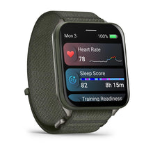 Load image into Gallery viewer, Garmin Venu X1 - Moss w/titanium caseback &amp; moss ComfortFit nylon band