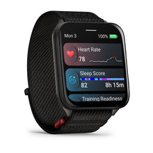 Load image into Gallery viewer, Garmin Venu X1 - Black w/slate titanium caseback &amp; black ComfortFit nylon band