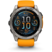 Load image into Gallery viewer, Garmin fenix 8 - 51mm AMOLED Sapphire Titanium with spark orange/graphite silicone band