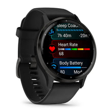 Load image into Gallery viewer, Garmin Venu 3 - Slate Stainless Steel Bezel with Black Case and Silicone Band