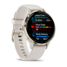 Load image into Gallery viewer, Garmin Venu 3S - Soft Gold Stainless Steel Bezel with Ivory Case and Silicone Band