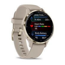 Load image into Gallery viewer, Garmin Venu 3S - Soft Gold Stainless Steel Bezel with French Grey Case and Silicone Band