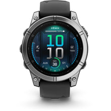 Load image into Gallery viewer, Garmin fenix E – 47 mm AMOLED Stainless steel with black silicone band