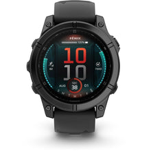 Load image into Gallery viewer, Garmin fenix E – 47 mm AMOLED Slate gray steel with black silicone band