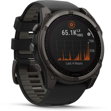 Load image into Gallery viewer, Garmin fenix 8 - 51mm Solar Sapphire Carbon gray DLC titanium with black/pebble gray silicone band