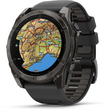Load image into Gallery viewer, Garmin fenix 8 - 51mm AMOLED Sapphire Carbon gray DLC titanium with black/pebble gray silicone band