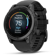Load image into Gallery viewer, Garmin fenix E – 47 mm AMOLED Slate gray steel with black silicone band
