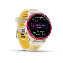 Load image into Gallery viewer, Garmin Forerunner 570 - 42mm Raspberry Aluminum with Translucent Bone/Mango Band