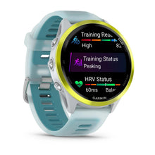 Load image into Gallery viewer, Garmin Forerunner 570 - 47mm Amp Yellow Aluminum with Translucent Whitestone/Turquoise Band