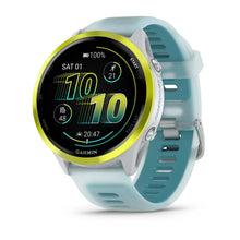 Load image into Gallery viewer, Garmin Forerunner 570 - 47mm Amp Yellow Aluminum with Translucent Whitestone/Turquoise Band