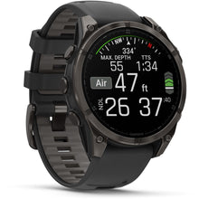 Load image into Gallery viewer, Garmin fenix 8 - 47mm AMOLED Sapphire Carbon gray DLC titanium with black/pebble gray silicone band