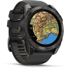 Load image into Gallery viewer, Garmin fenix 8 - 51mm AMOLED Sapphire Carbon gray DLC titanium with black/pebble gray silicone band