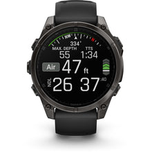 Load image into Gallery viewer, Garmin fenix 8 - 47mm AMOLED Sapphire Carbon gray DLC titanium with black/pebble gray silicone band
