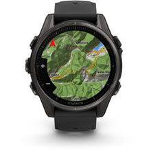 Load image into Gallery viewer, Garmin fenix 8 - 43mm AMOLED Sapphire Carbon gray DLC titanium with black/pebble gray silicone band