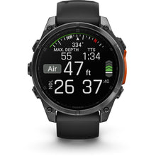 Load image into Gallery viewer, Garmin fenix 8 - 47mm AMOLED Slate gray with black silicone band