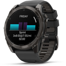 Load image into Gallery viewer, Garmin fenix 8 - 51mm AMOLED Sapphire Carbon gray DLC titanium with black/pebble gray silicone band