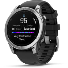 Load image into Gallery viewer, Garmin fenix E – 47 mm AMOLED Stainless steel with black silicone band
