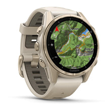 Load image into Gallery viewer, Garmin fenix 8 - 43mm AMOLED Sapphire Soft gold with fog gray/dark sandstone silicone band