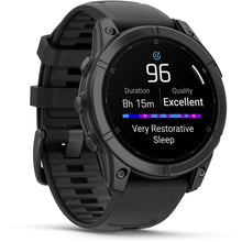 Load image into Gallery viewer, Garmin fenix E – 47 mm AMOLED Slate gray steel with black silicone band