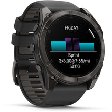 Load image into Gallery viewer, Garmin fenix 8 - 51mm AMOLED Sapphire Carbon gray DLC titanium with black/pebble gray silicone band