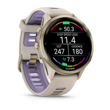 Load image into Gallery viewer, Garmin Forerunner 970 - Soft gold titanium with french grey case and french grey/translucent indigo band