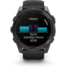 Load image into Gallery viewer, Garmin fenix 8 - 51mm AMOLED Sapphire Carbon gray DLC titanium with black/pebble gray silicone band