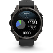 Load image into Gallery viewer, Garmin fenix 8 - 43mm AMOLED Sapphire Carbon gray DLC titanium with black/pebble gray silicone band