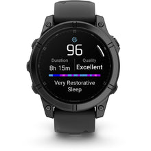 Load image into Gallery viewer, Garmin fenix E – 47 mm AMOLED Slate gray steel with black silicone band