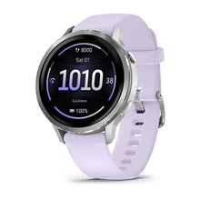 Load image into Gallery viewer, Garmin Venu 4 - 41mm - Silver with Periwinkle Silicone Band